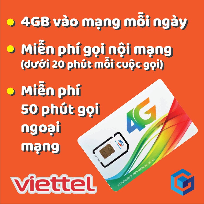 Sim Viettel gói cước V120N siêu ưu đãi. Miễn phí tháng đầu 120GB data 4G, miễn cước gọi nội mạng, 50 phút gọi ngoại mạng