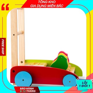 [FREESHIP]  Xe Tập Đi Bằng Gỗ 3 Con Gà Cho Bé