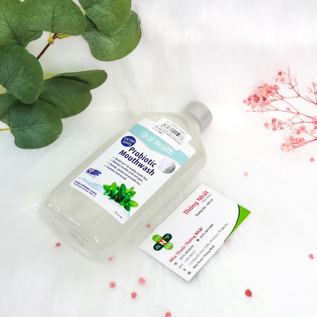 Nước súc miệng làm sạch vi khuẩn bảo vệ răng miệng Henry Blooms Oral Health Probiotic Mouthwash chai 375ml Intershop