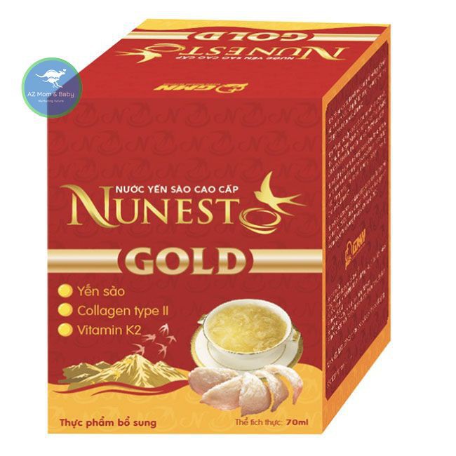 Hộp yến sào cao cấp collagen vitamin K2 có đường Nunest Gold (6 lọ x 70ml)