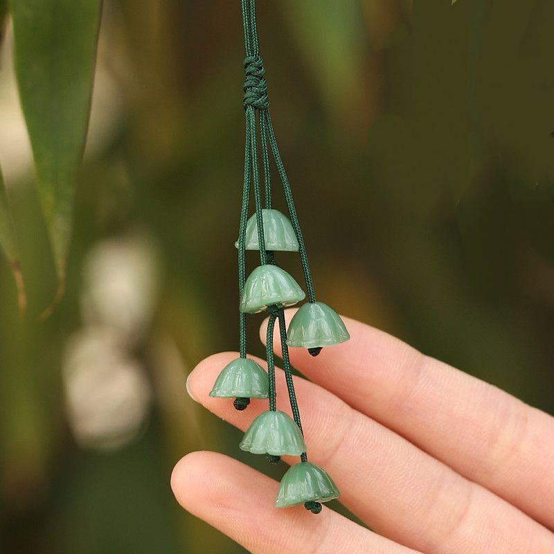 Móc khóa phong thủy, dây đeo điện thoại, balo, túi xách, ví cầm tay hình đài sen ANMK02