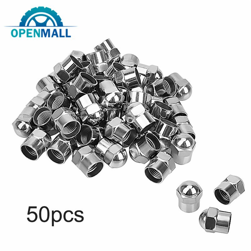 Set 50 nắp van bánh xe hơi tiêu chuẩn mạ crom