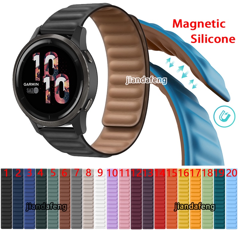 Dây Đeo Silicone Khóa Nam Châm Cho Đồng Hồ Thông Minh Garmin Venu 2 Plus 43mm 45mm