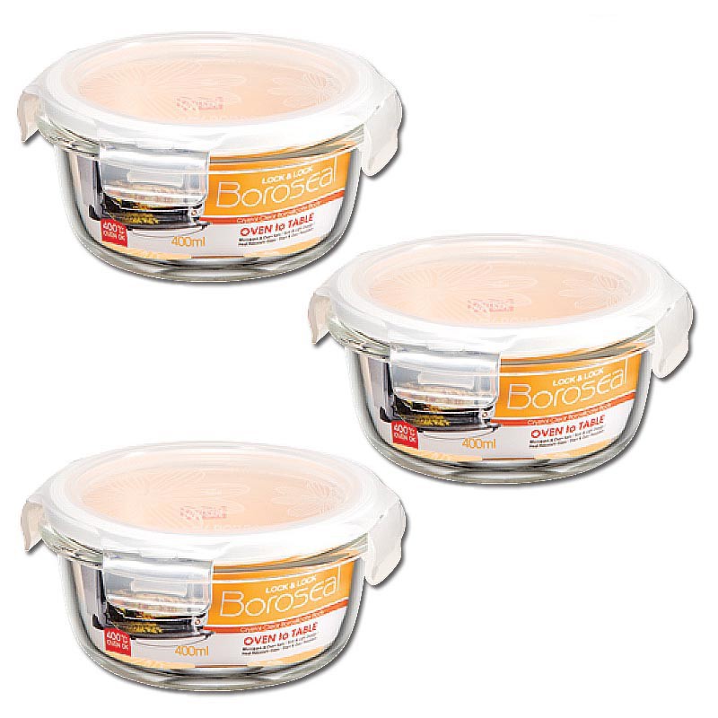 Hộp Thủy Tinh Lock&Lock LLG822 400ml - Chịu Nhiệt, Nắp Có Ron Chống Tràn - Hộp Canh, Hộp Mang Cơm, Đựng Thực Phẩm