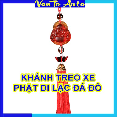 ⚡Video Thật⚡ Dây Treo Ô Tô Phong Thủy Tượng Phật Di Lặc Đá Đỏ - Khánh Treo Xe Ô Tô Phật Di Lặc Đá Đỏ