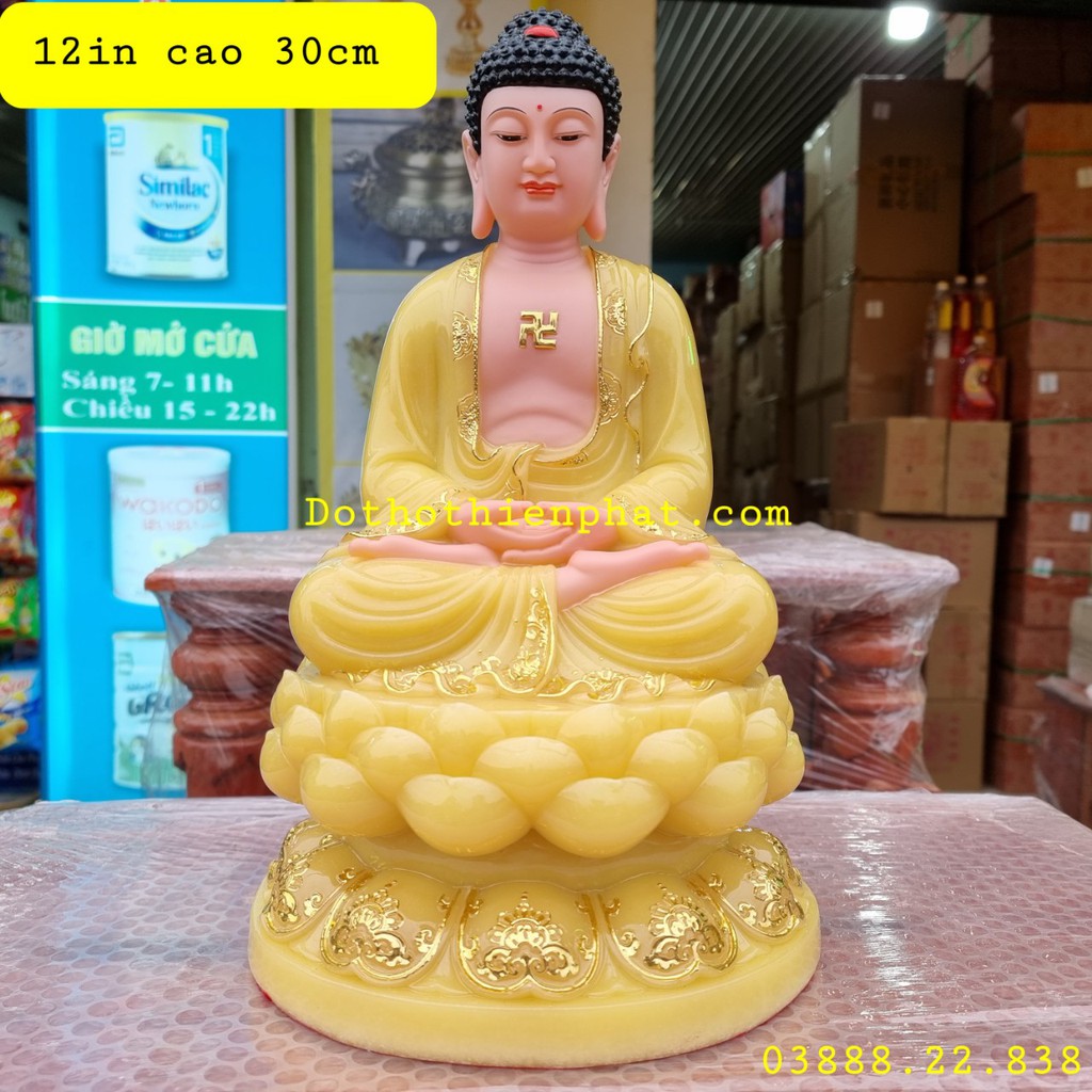 Tượng Phật Thích Ca đá 12in cao 30cm mẫu mới