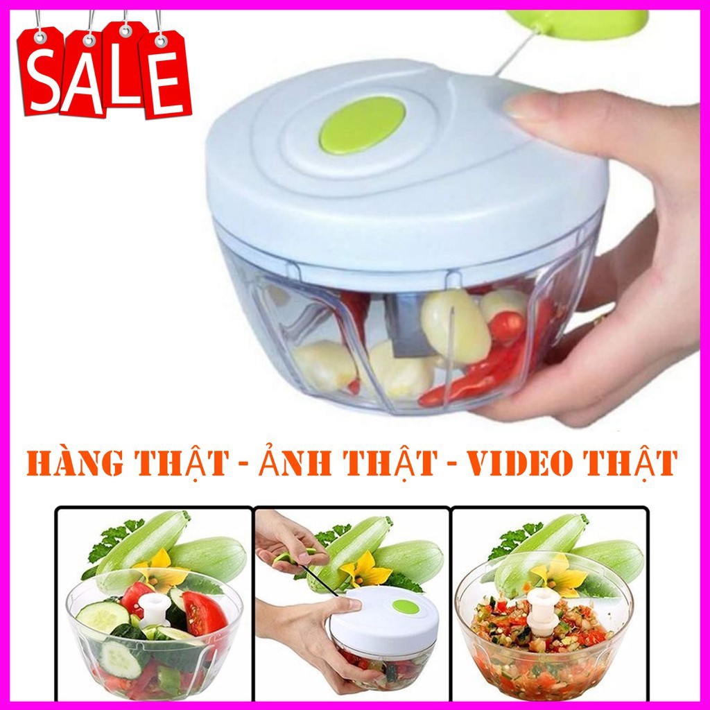 Máy xay thịt xay tỏi ớt và rau củ quả 3 trong 1 đa chức năng có tay quay dung tích 500ml