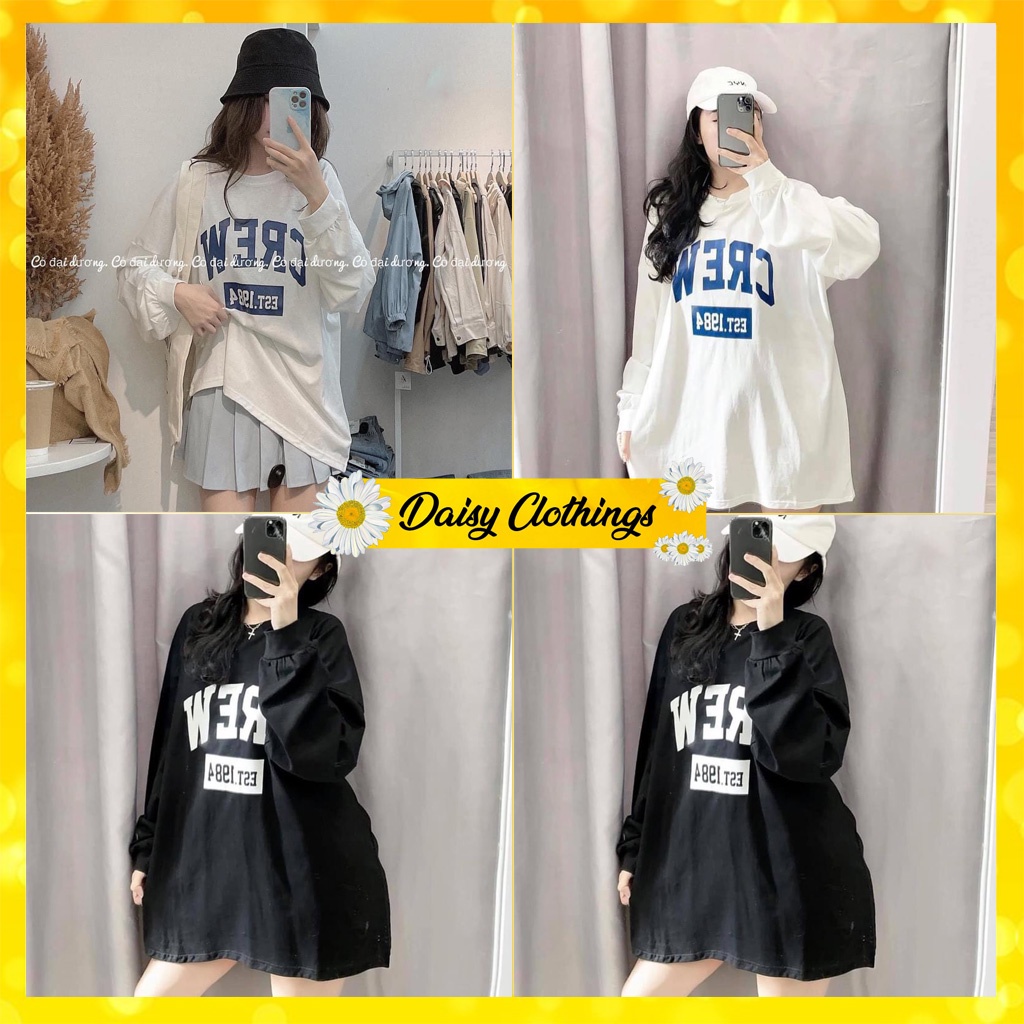 [Có Video Thật + Ảnh Thật] Áo Sweater In Crew 1984 2 Màu Trắng Đen Dễ Phối Đồ Chất Dày Dặn Mã 597 - Daisy Clothings