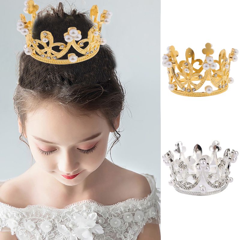 Vương Miện Mini Đính Đá Và Ngọc Trai Xinh Xắn