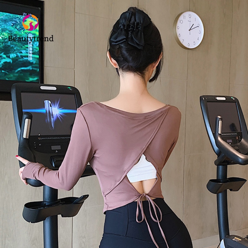 BEAUTYTREND Áo Thun Thể Thao Dài Tay Thoáng Khí Chất Lượng