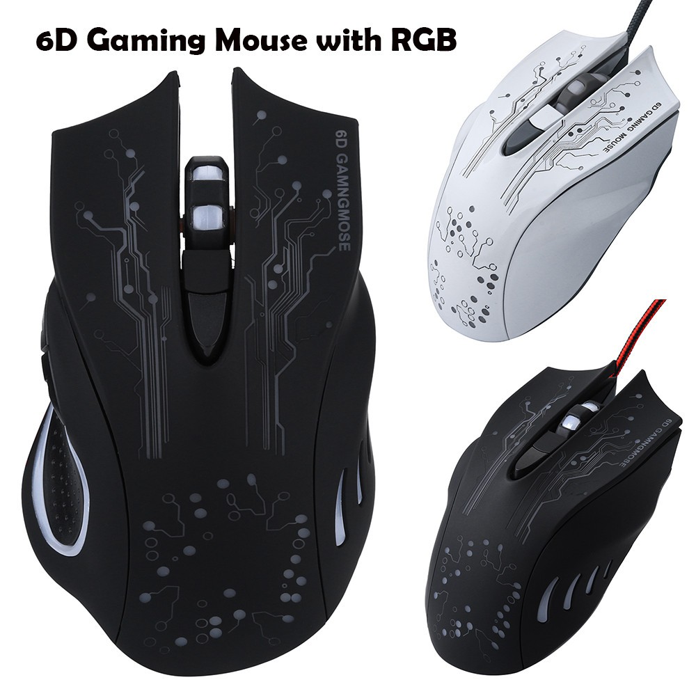 Chuột quang Gaming có dây tích hợp đèn LED 6 nút 5500DPI cho PC / Laptop | BigBuy360 - bigbuy360.vn