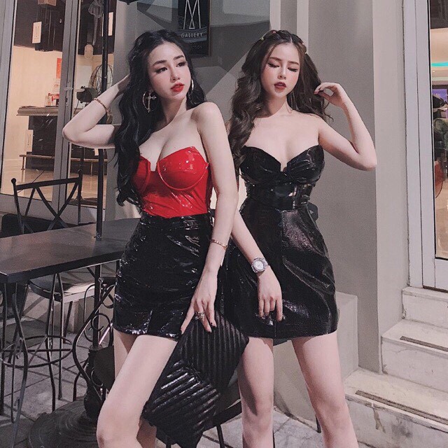 Đồ ngủ đẹp Bodysuit da bóng sang chảnh không kèm chân váy | BigBuy360 - bigbuy360.vn