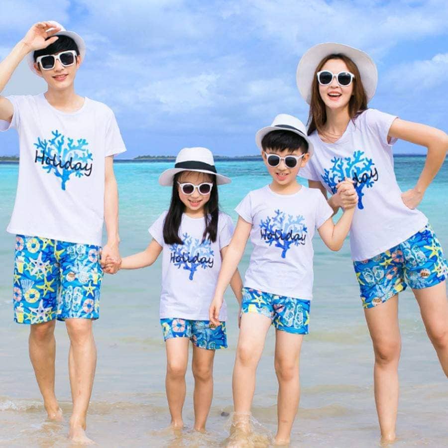 Áo đồng phục đi biển gia đình ,hội nhóm ,hình in sắc nét màu sắc đa dạng ,thoáng mát