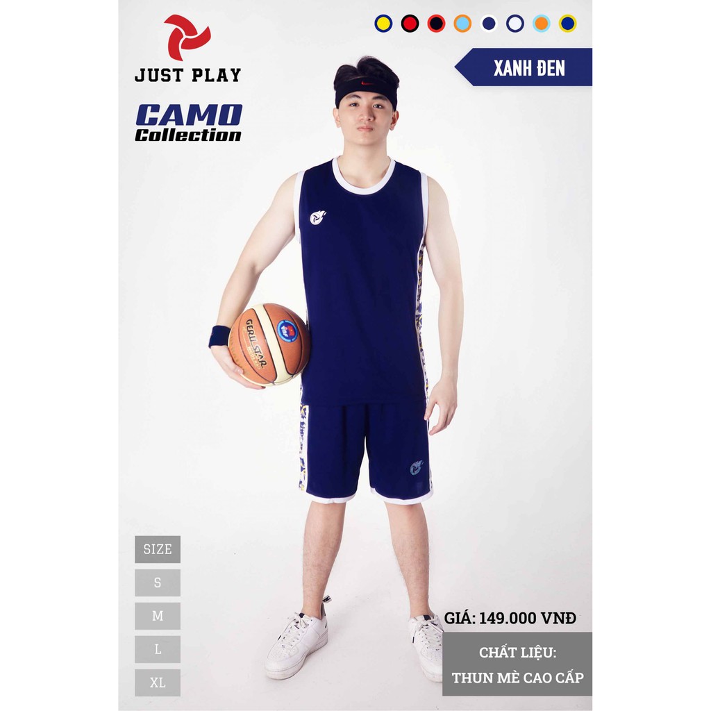 Set Quần Áo Bóng Rổ Camo Xanh Đen Thoáng Mát - ViKi Sport