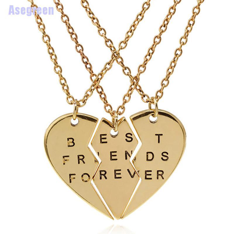 Set 3 Dây Chuyền Mặt Trái Tim Vỡ Thời Trang