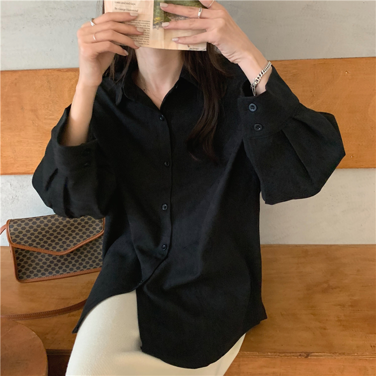 Xiaozhainv Áo sơ mi tay dài dáng rộng phong cách Hàn Quốc dễ phối đồ