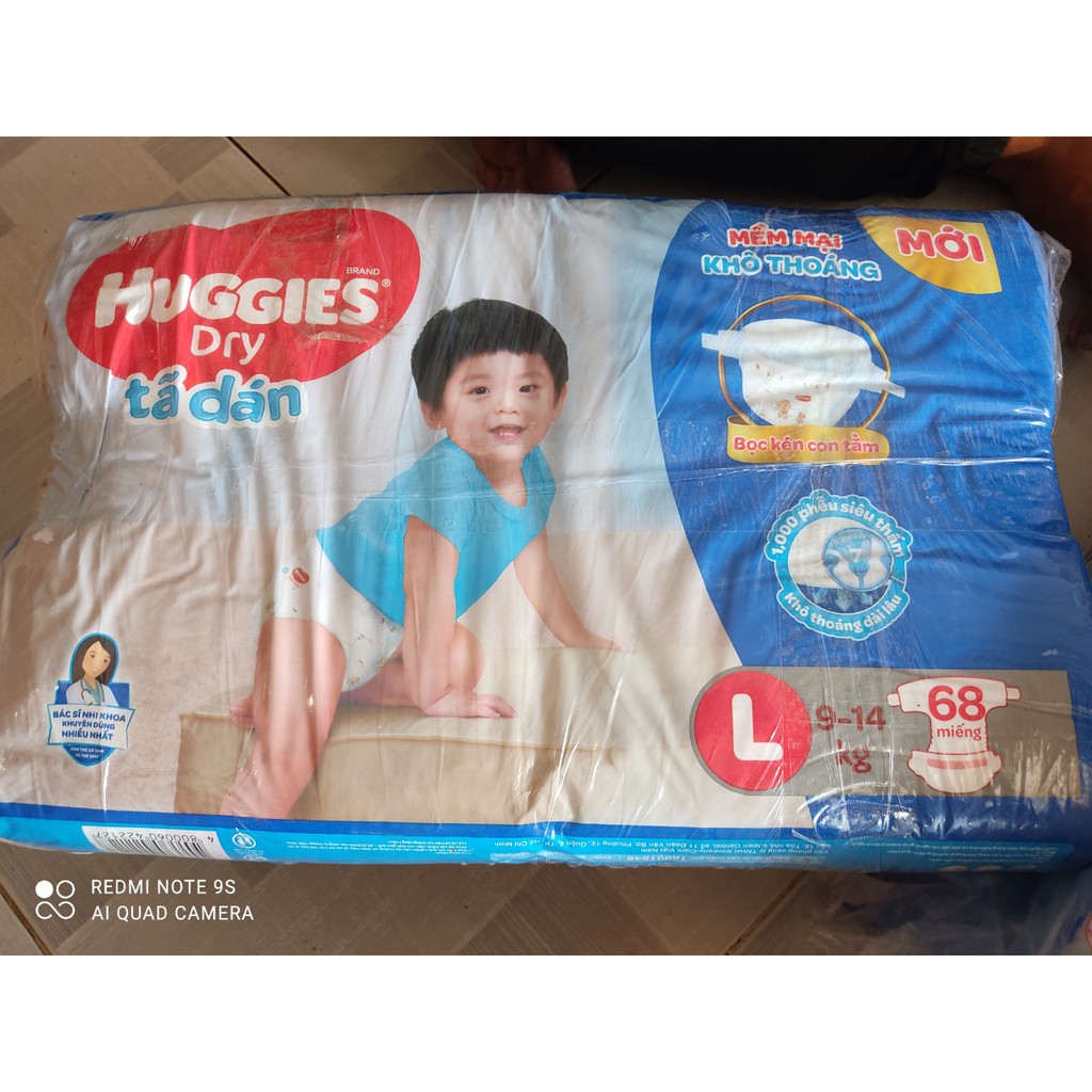 [SẲN HÀNG GIAO NGAY] Tã dán Huggies Dry Super Jumbo L68