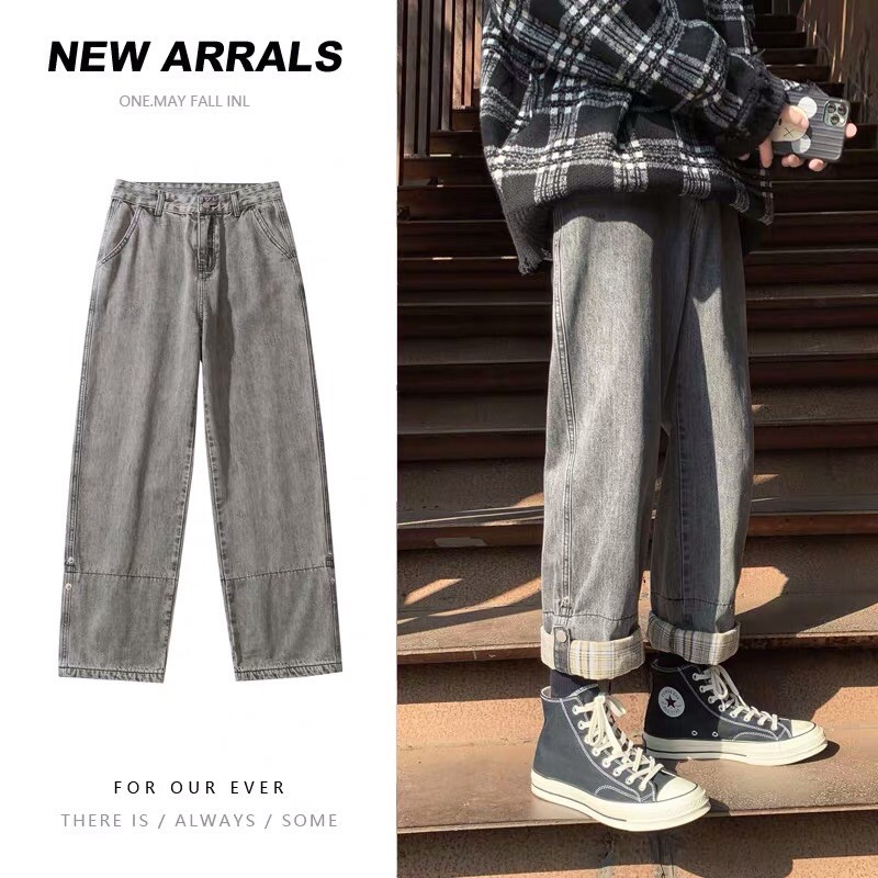 [ORDER-CÓ BIG SIZE] Quần bò jeans ống rộng nam sắn gấu Ulzzang oversize hiphop siêu chất ❤️ | BigBuy360 - bigbuy360.vn