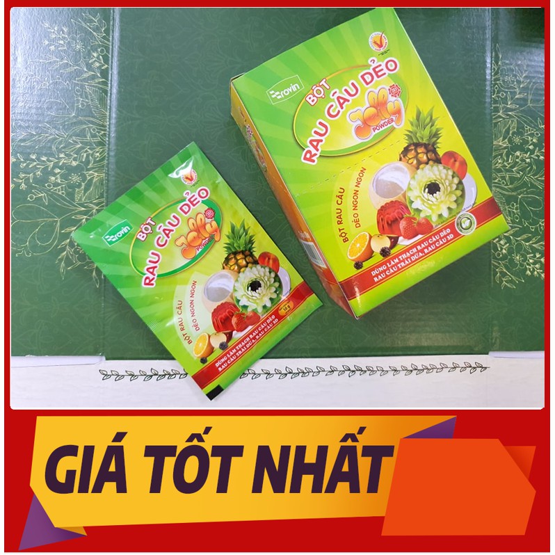 [Mã 77FMCGSALE1 giảm 10% đơn 250K] [ẢNH THẬT] 1 gói Bột rau câu dẻo jelly hoàng yến rovin 10gr