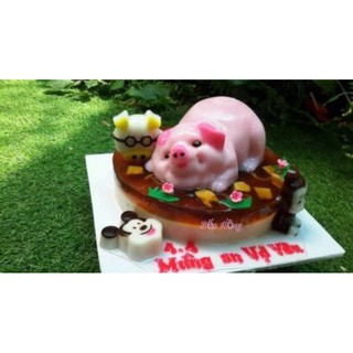 khuôn hình con lợn nhựa làm rau câu -bánh dẻo -socola-thạch 18cm