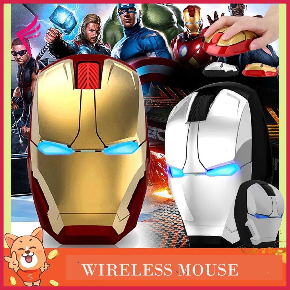 Chuột không dây Iron Man quang học chuột chơi game có thể điều chỉnh DPI yên lặng chuột công thái học thí