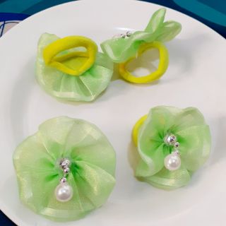 Sét 2 Cột tóc đính vải 1 hạt cho bé (được chọn màu)