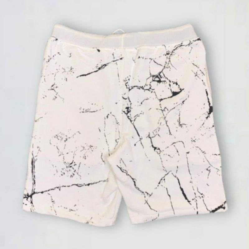 Off-White Quần Short Off-White Họa Tiết Đá Cẩm Thạch / Galaxy Cá Tính