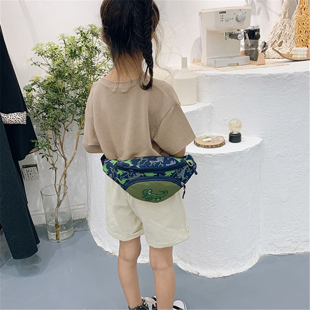Túi đeo vai/ hông in hình khủng long dễ thương dành cho em bé mẫu giáo