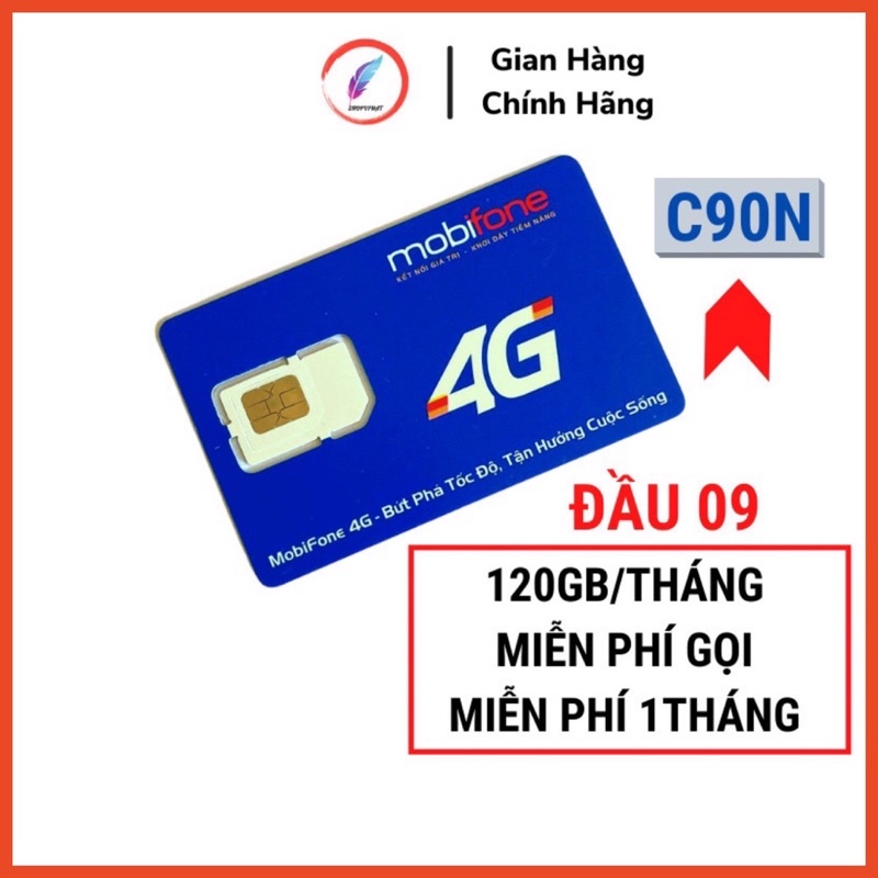 Sim 4G Mobifone C90N 4GB 1 ngày 120GB 1 tháng Miễn phí gọi đầu số 0939