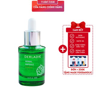 Serum Derladie Herbal Ampoule For Blemish Hết Mụn Sau 14 Ngày Tạm Biệt Mụn và Thâm [NHẬP KHẨU CHÍNH HÃNG CÓ TEM]