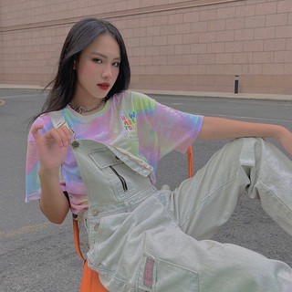 Usthebasic - Áo thun Unisex tay lỡ Tie-Dye