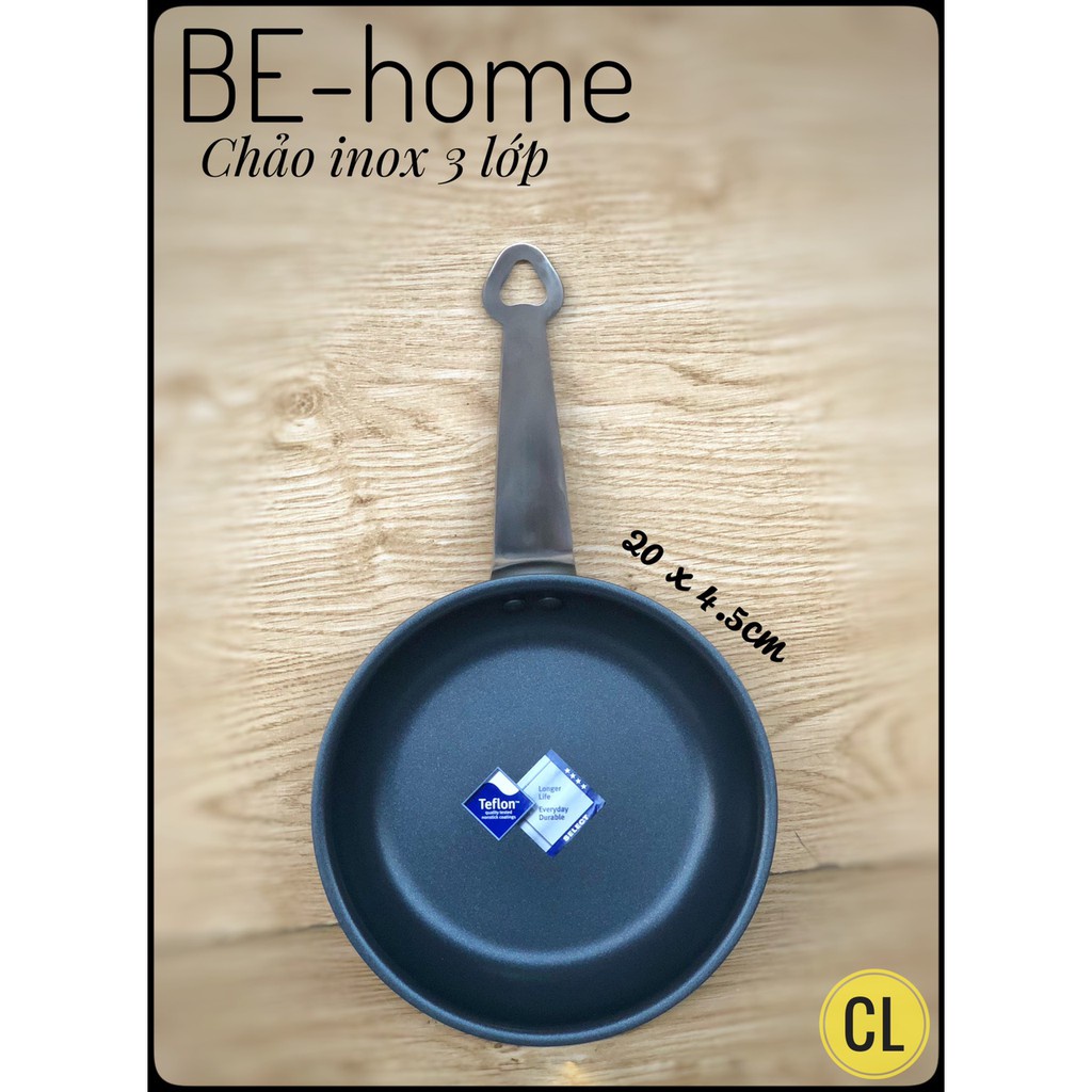 Chảo Behome chống dính inox 304 20cm