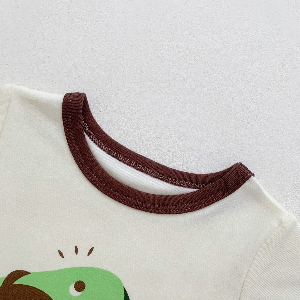 Bộ Áo Liền Quần Tay Ngắn In Họa Tiết Quả Bơ Dễ Thương Kèm Nón Thời Trang Mùa Hè Cho Bé