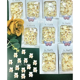 Set charm gấu bột trang trí móng ( 15 con )