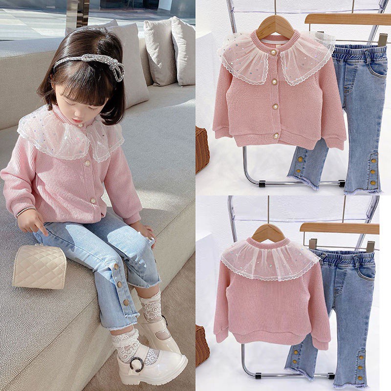 Quần Jeans Ống Loe Co Giãn Thời Trang Hàn Quốc Mới Sành Điệu Cho Bé Gái