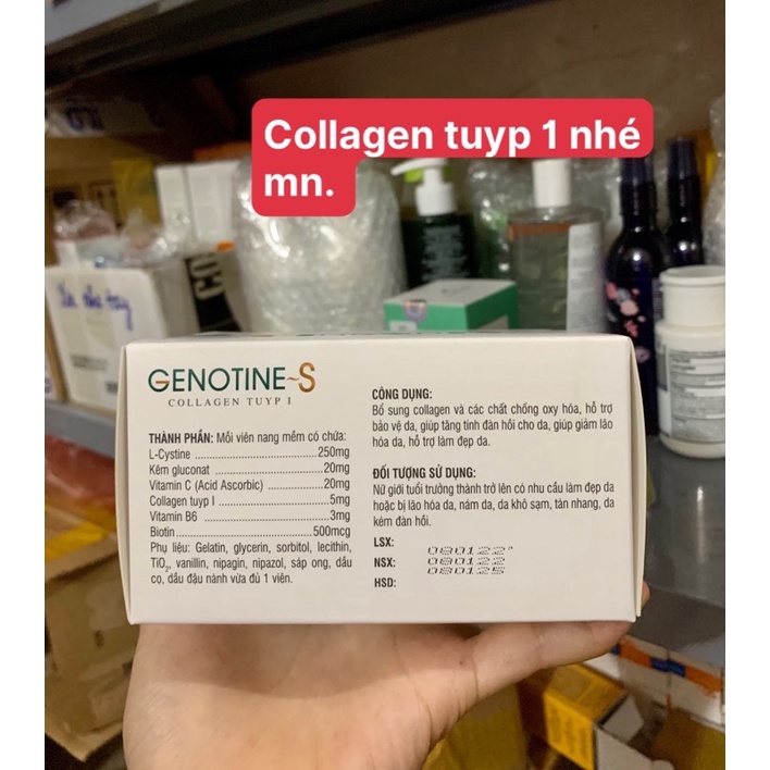 VIÊN UỐNG ĐẸP DA BỔ SUNG COLLAGEN, LCYSTIN GENOTINE S 60Viên