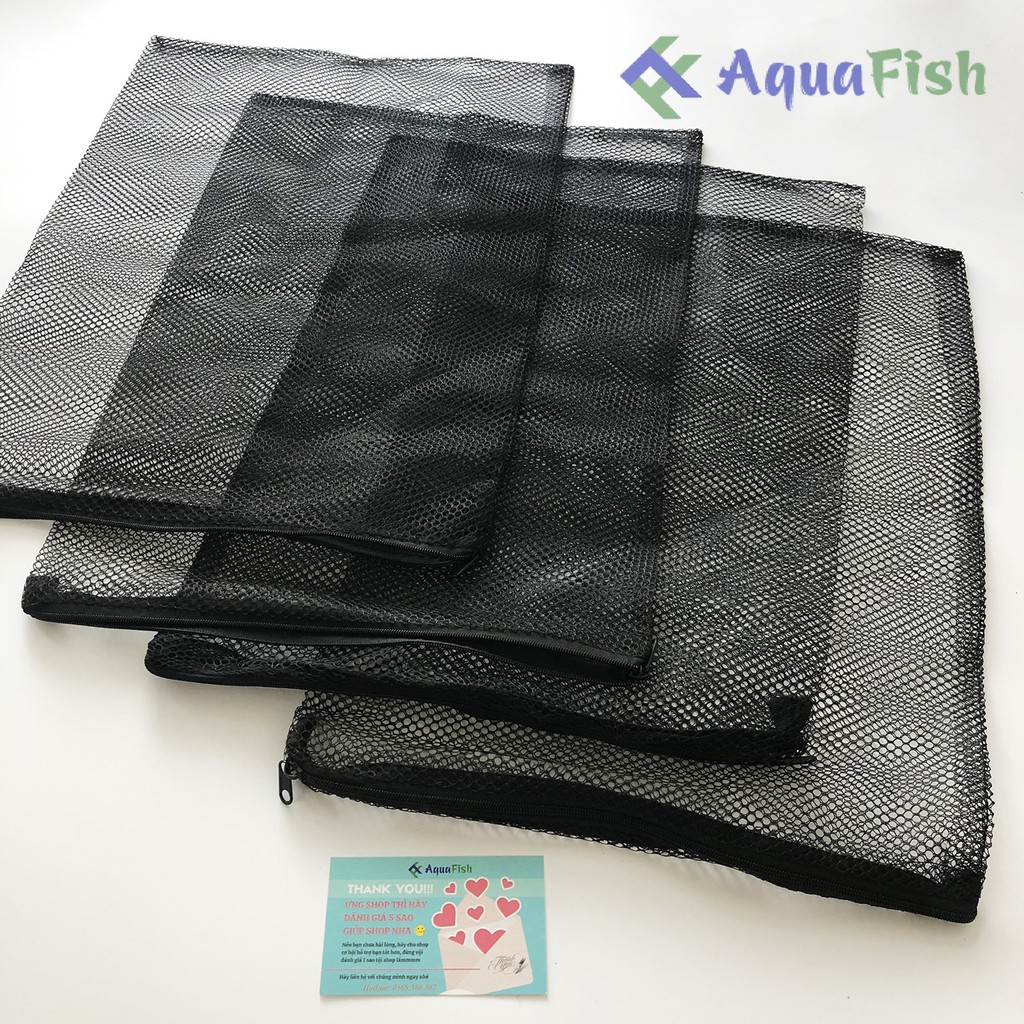 Túi Lưới Đựng Vật Liệu Lọc Cho Hồ Cá Kích Thước 40x30cm (có khóa zíp kéo tiện lợi)
