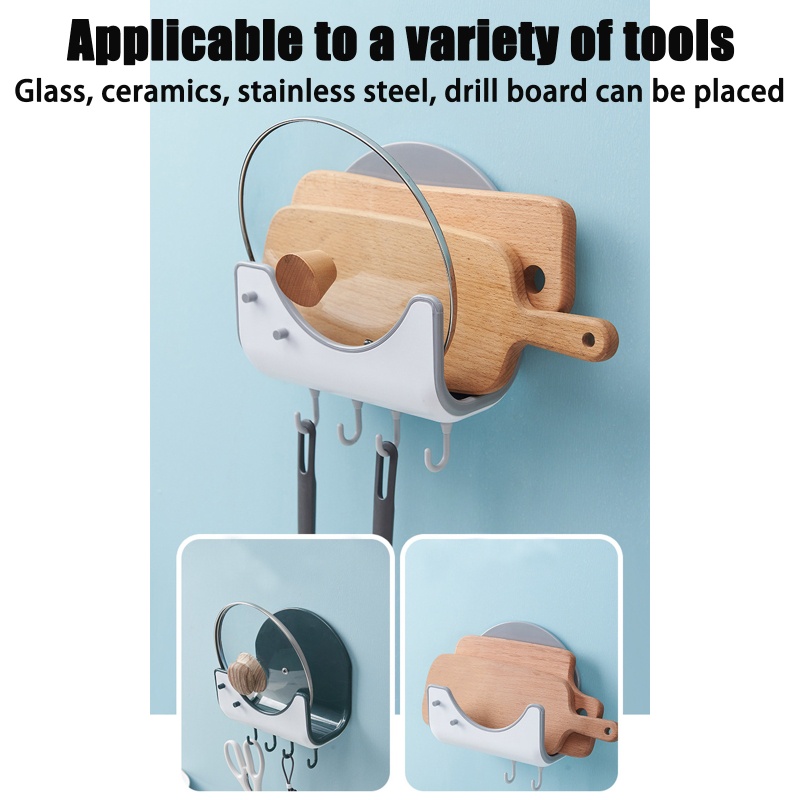 Giá Đỡ Nắp Nồi / Thớt Bằng Nhựa Eva Kèm Móc Treo Tiện Dụng Cho Nhà