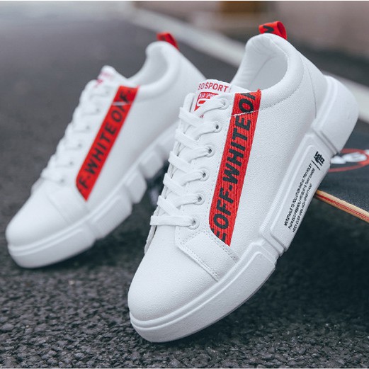 Giày Sneaker Nam thể thao màu trắng cổ cao cho học sinh phong cách Hàn Quốc TAKUTA mã ODR