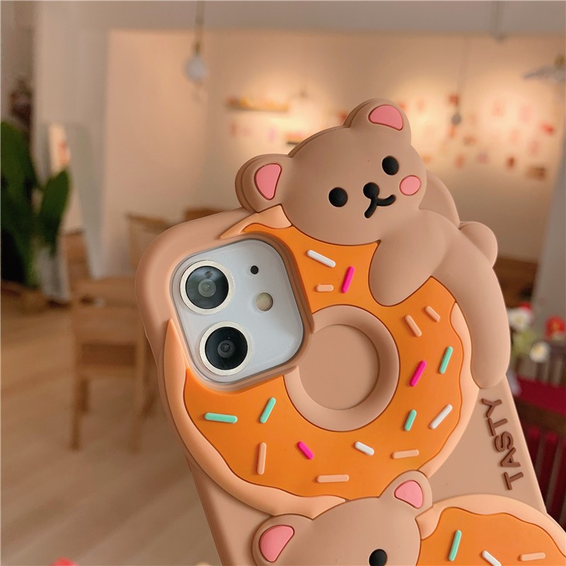 Silicone phone case for iphone 11 11 Pro Max 6s Plus 7 8 Plus XR X XS Max 12 12 Pro Max Mini LX donut soft iphone case