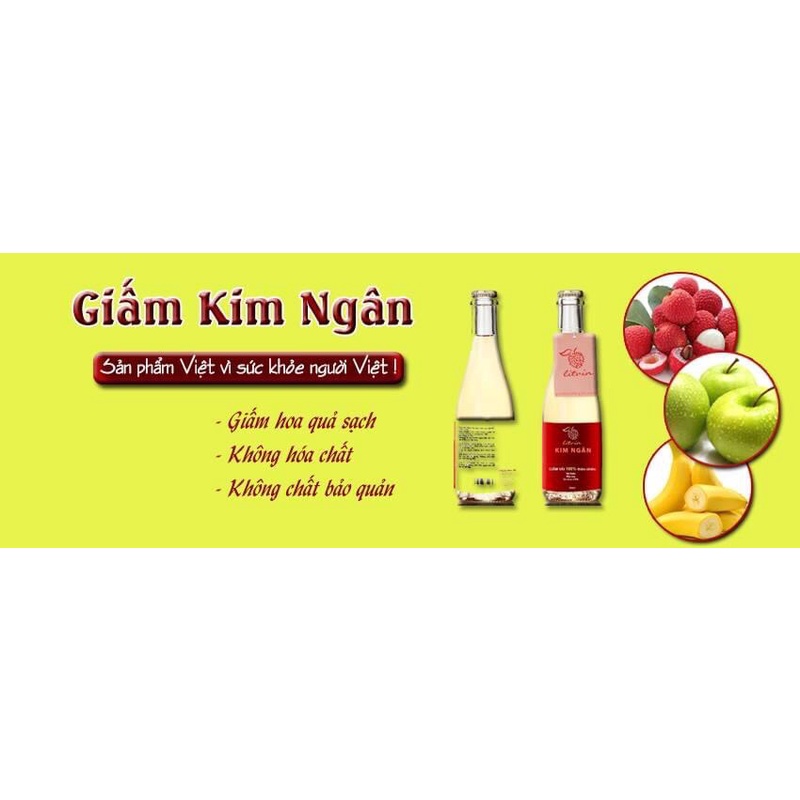 Giấm táo xanh Kim Ngân 100% thiên nhiên