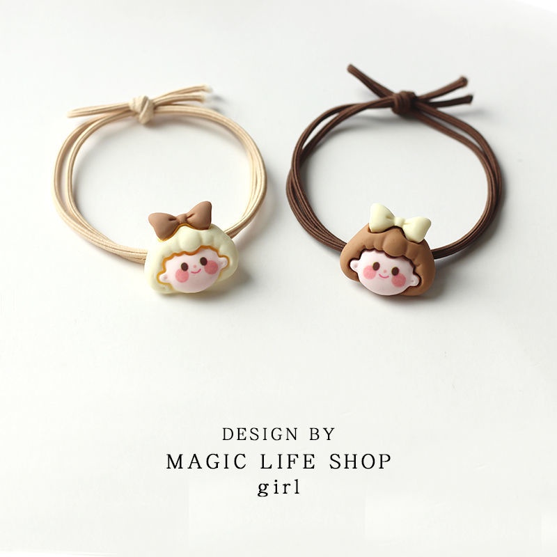 Cột tóc cô gái tóc nâu kem nhỏ nhắn xinh xắn thời trang S68