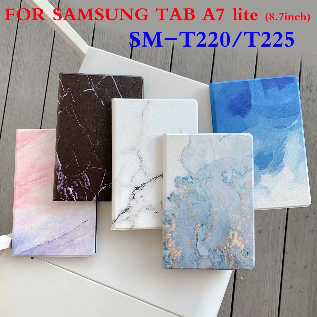 Bao da PU nắp lật họa tiết đá cẩm thách cho máy tính bảng Samsung Tab A7 lite 8.7 2021 T225 T220 SM-T225 SM-T220
