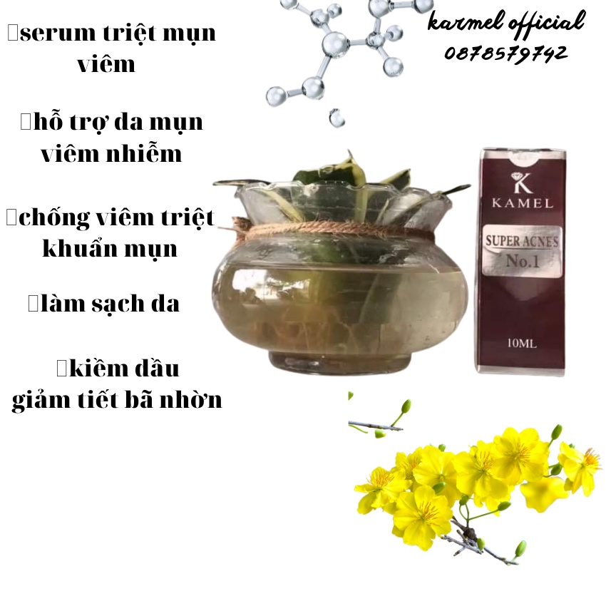 Kamel  Super Acnes No.1 serum triệt mụn viêm, kiềm dầu thu nhỏ lỗ chân lông,mờ thâm