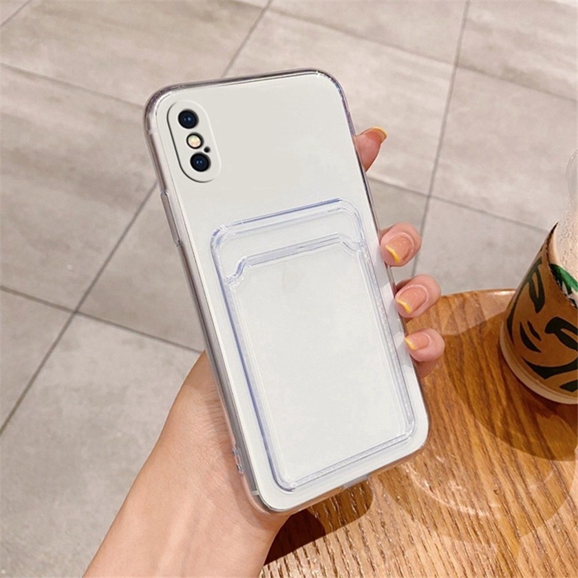 👏Ready Stock🎀 Ốp Điện Thoại Mềm Siêu Mỏng Có Ngăn Đựng Thẻ Cho Compatible For iPhone 13 12 Pro Max SE2020 11 Pro Max X Xr Xs Max 8 7 6 6s Plus