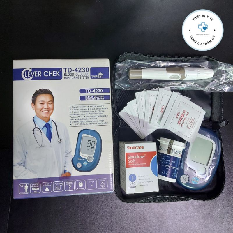 (Giao nhanh HCM) Máy đo đường huyết clever chek TD-4230