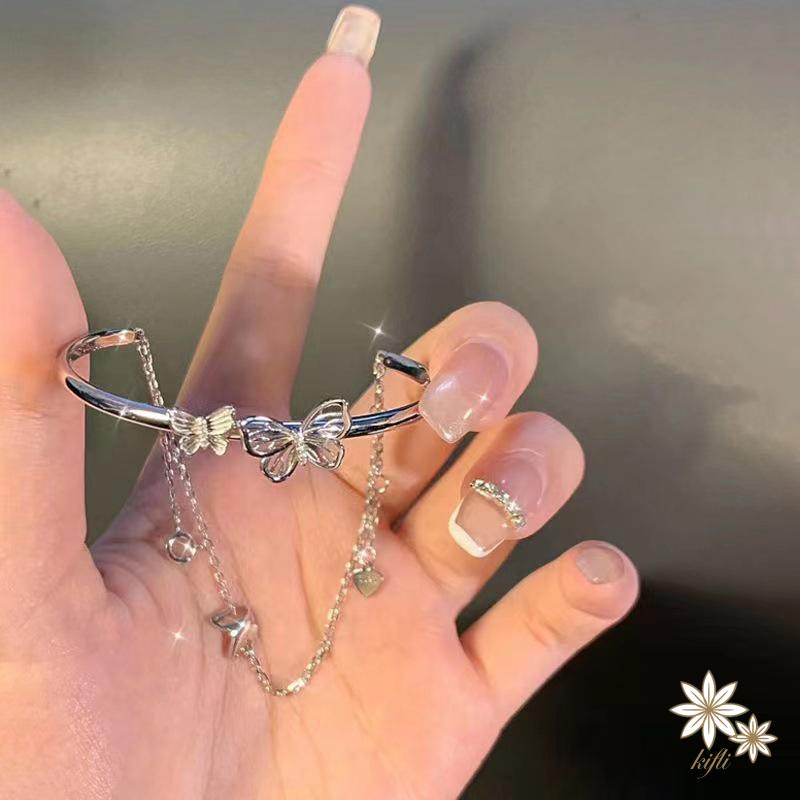 Vòng Tay Hai Lớp Bằng Hợp Kim Hình Bướm Thời Trang Dành Cho Nữ