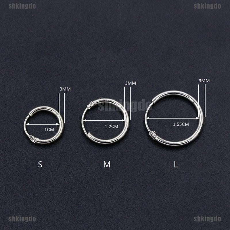 Khuyên tai dáng tròn nhỏ bằng thép không gỉ cá tính