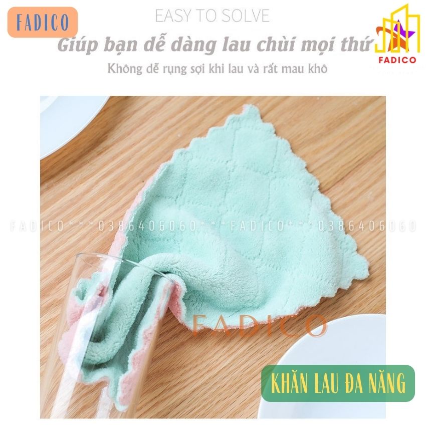 [HCM]Khăn lau đa năng,khăn lau bếp,bát đĩa,cốc chén,bàn siêu thấm nước chống dính dầu mỡ hai mặt-fadico