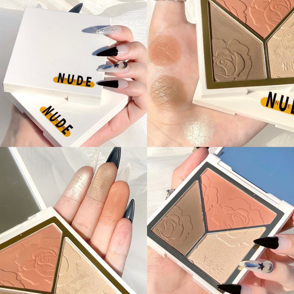 [Hàng mới về] Bảng Phấn Tạo Khối Trang Điểm 3 Màu Chống Nước Tiện Dụng | BigBuy360 - bigbuy360.vn